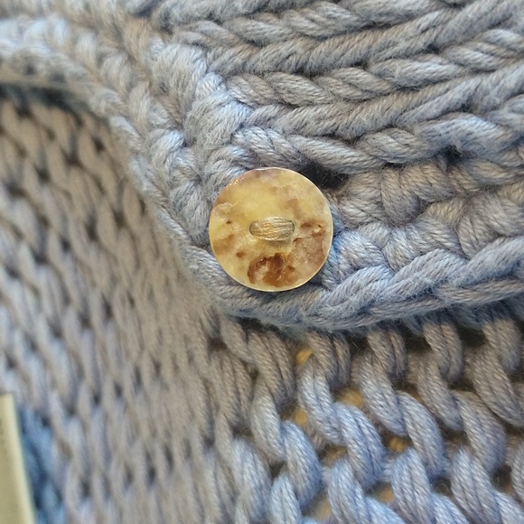 Periwinkle 3D Daisy 100% Cotton Knit Cardigan Sweater - Picture 13 of 16